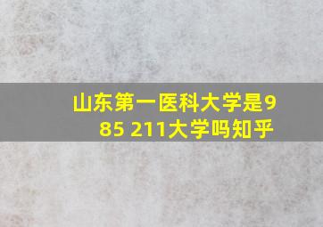 山东第一医科大学是985 211大学吗知乎